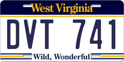 WV license plate DVT741