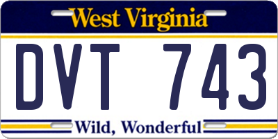 WV license plate DVT743