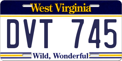 WV license plate DVT745
