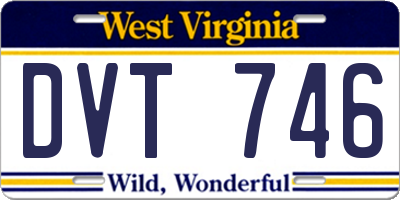 WV license plate DVT746