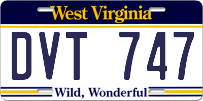 WV license plate DVT747
