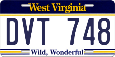 WV license plate DVT748