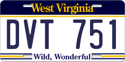 WV license plate DVT751