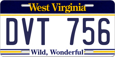 WV license plate DVT756