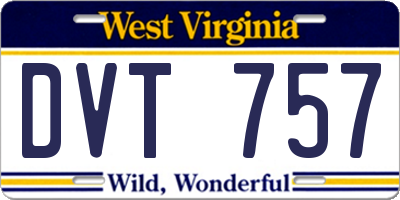 WV license plate DVT757