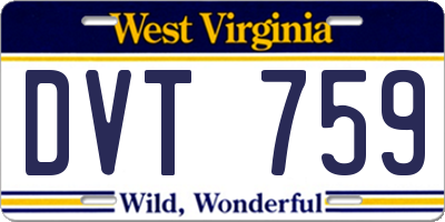 WV license plate DVT759