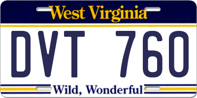 WV license plate DVT760