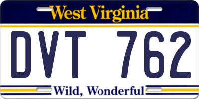 WV license plate DVT762