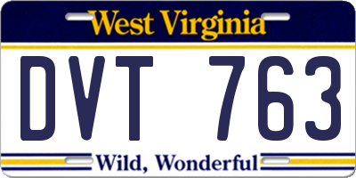 WV license plate DVT763