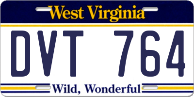 WV license plate DVT764