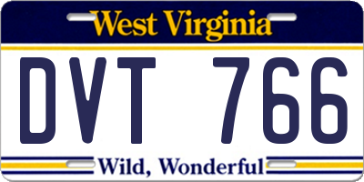 WV license plate DVT766