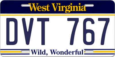 WV license plate DVT767