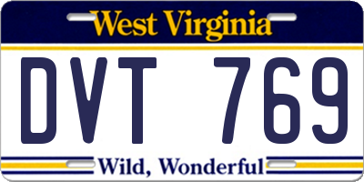 WV license plate DVT769