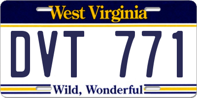 WV license plate DVT771
