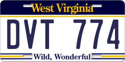 WV license plate DVT774
