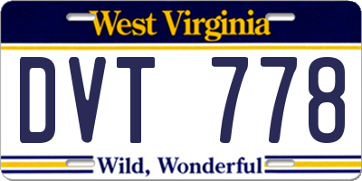 WV license plate DVT778