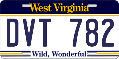 WV license plate DVT782