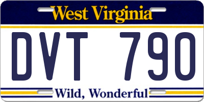 WV license plate DVT790