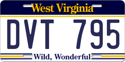 WV license plate DVT795
