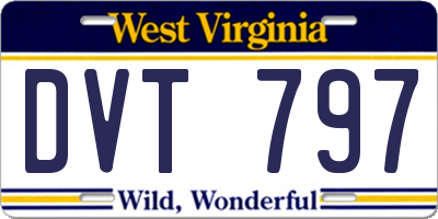 WV license plate DVT797