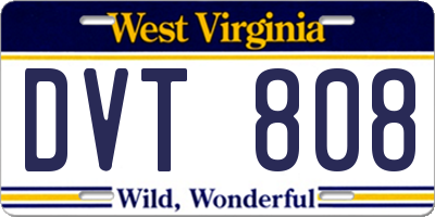 WV license plate DVT808