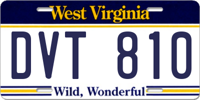 WV license plate DVT810