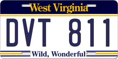 WV license plate DVT811