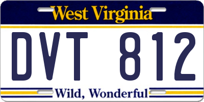 WV license plate DVT812