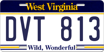WV license plate DVT813