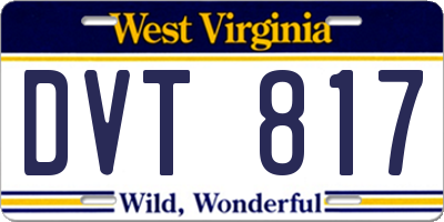 WV license plate DVT817