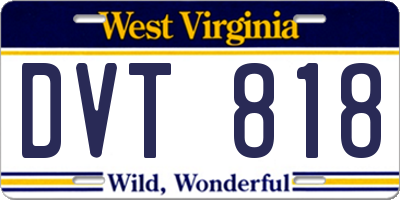 WV license plate DVT818