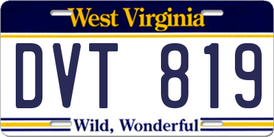 WV license plate DVT819