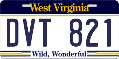 WV license plate DVT821