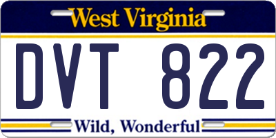 WV license plate DVT822