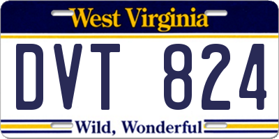 WV license plate DVT824