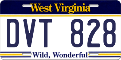 WV license plate DVT828
