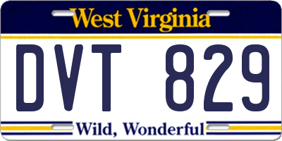 WV license plate DVT829