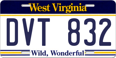 WV license plate DVT832