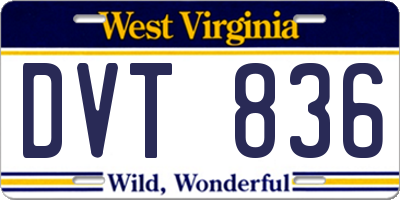 WV license plate DVT836