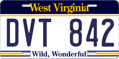 WV license plate DVT842