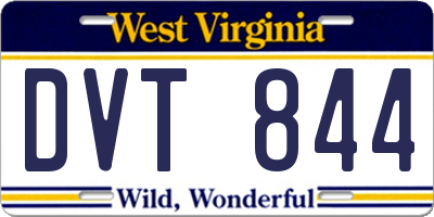 WV license plate DVT844
