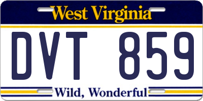 WV license plate DVT859