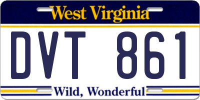 WV license plate DVT861