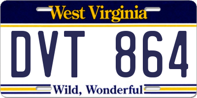 WV license plate DVT864