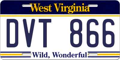 WV license plate DVT866