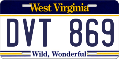 WV license plate DVT869