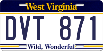 WV license plate DVT871