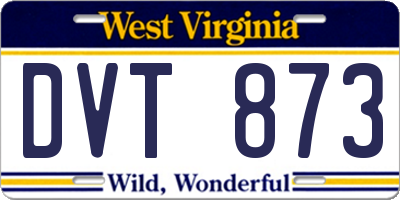 WV license plate DVT873