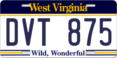 WV license plate DVT875