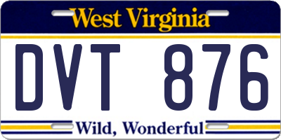 WV license plate DVT876